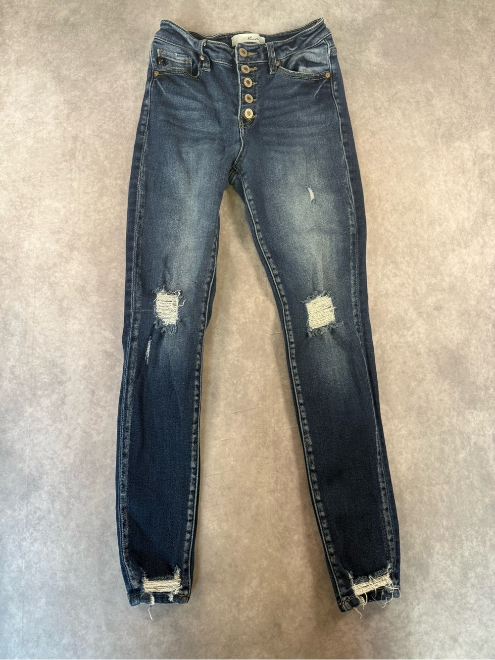 KanCan High-Rise Distressed Women’s Jeans - Blue-Skinny size 7/27